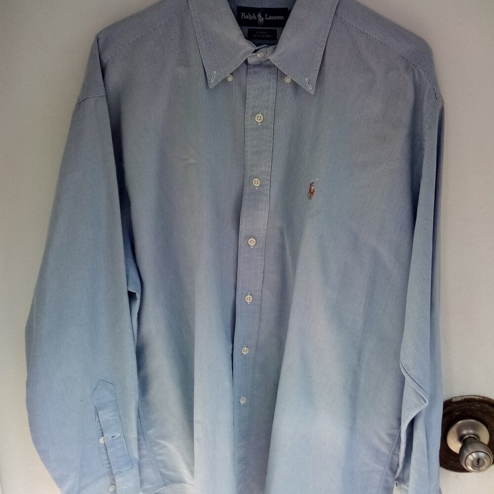 Ralph Lauren Shirt XL Men’s Lgt Blue 100%  Cotton Blake Long Sleeve Button Down